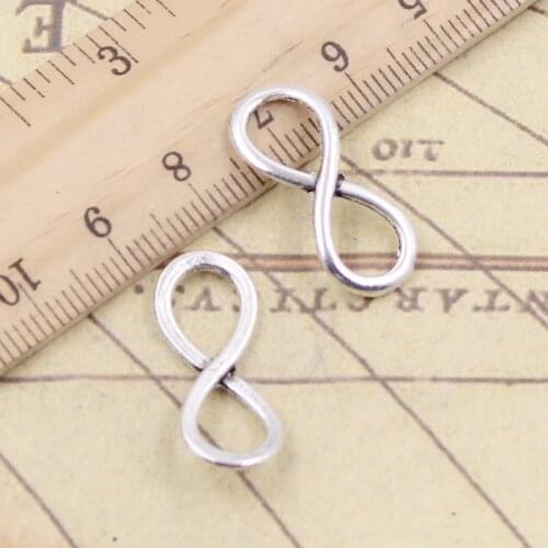 20pcs Charms Infinity Connector 25x10mm Tibetan Silver Color Pendants Antique Jewelry Making DIY Handmade Craft
