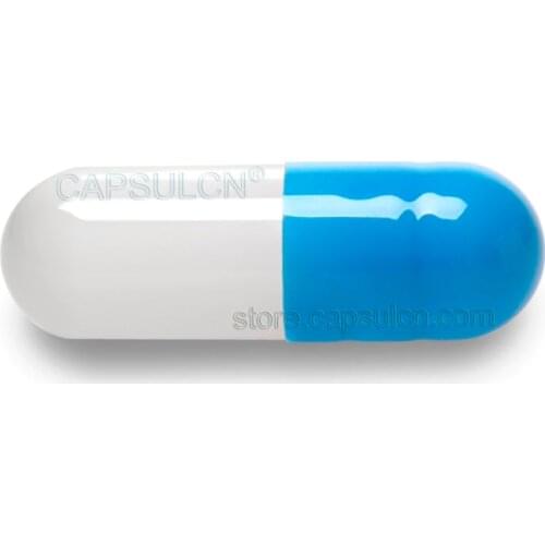 Size 1 ) Empty Joined Gelatin Capsules 5000 Pieces / Carton For Capsule Filler Machines Blue & White Colored