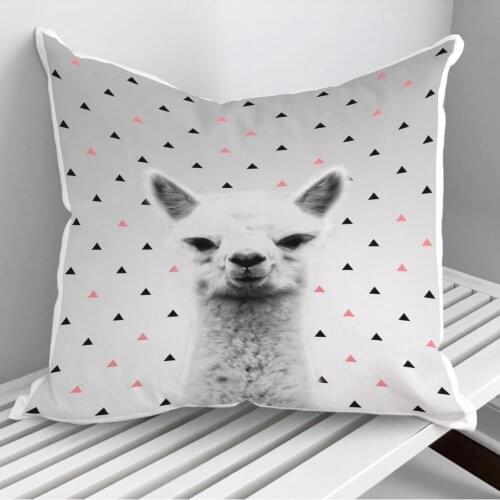 Alpaca pink Throw Pillows Cushion Cover On Sofa Home Decor 45*45cm 40*40cm Gift Pillowcase Cojines Dropshipping