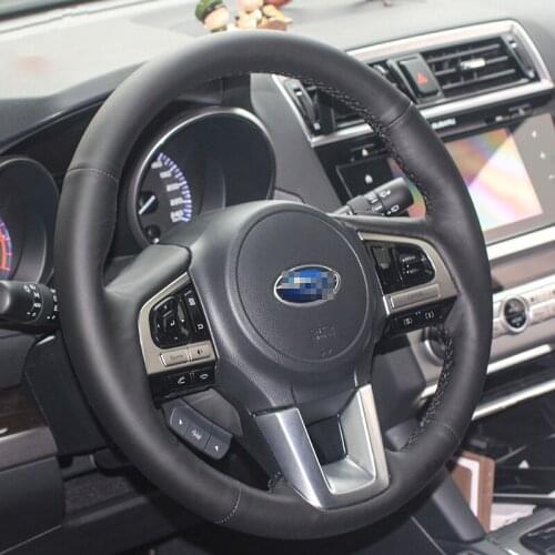 Hand-stitched leather steering wheel cover Comfortable Non-Slip wear-resistant popular For Subaru Outback Forester Legacy XV