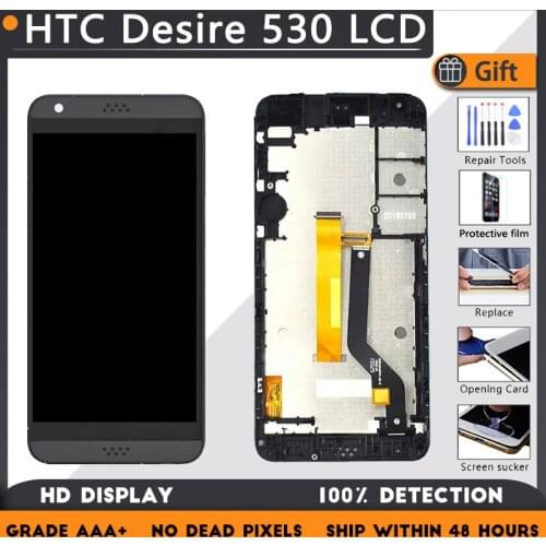 For HTC Desire 530 LCD screen assembly with front case touch glass,D530u LCD Display original Black White