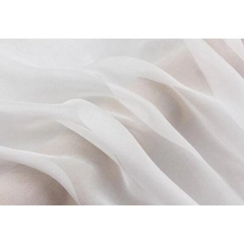 Howmay silk chiffon fabric 4.5m/m 114cm 100% pure silk unbleached white PFD fabric for DIY handmade 10yards per bag
