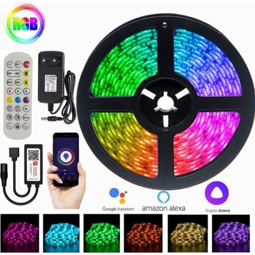 LED Lights Strip Ribbon RGB DC 12V 5050 2835 Flexible Waterproof Diode Tape With WiFi Remote Controller For Room Decoration Lamp