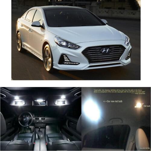 Led interior lights For Hyundai Sonata Plug-in Hybrid 2018 13pc Led Lights For Cars lighting kit automotive bulbs Canbus