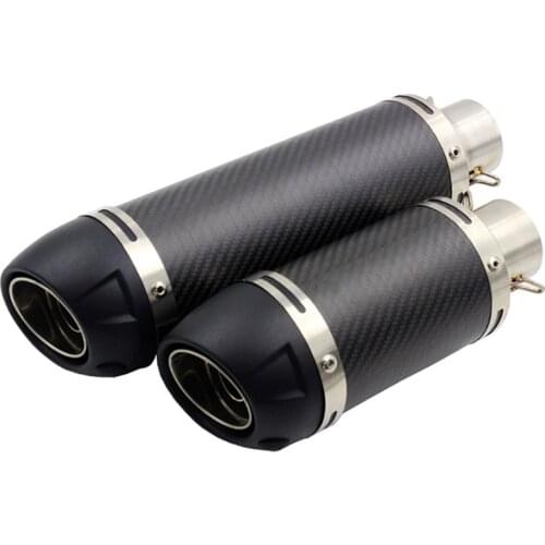 Universal Inlet 51mm Motorcycle Exhaust Muffler Carbon Fiber Motorbike Muffler Exhaust Escape End Pipe with DB Killer