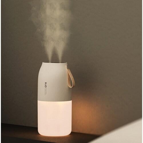 New 300ml Double Nozzle Air Humidifier Portable Aroma Essential Oil Diffuser USB Ultrasonic Air Humidificador with Night Light A