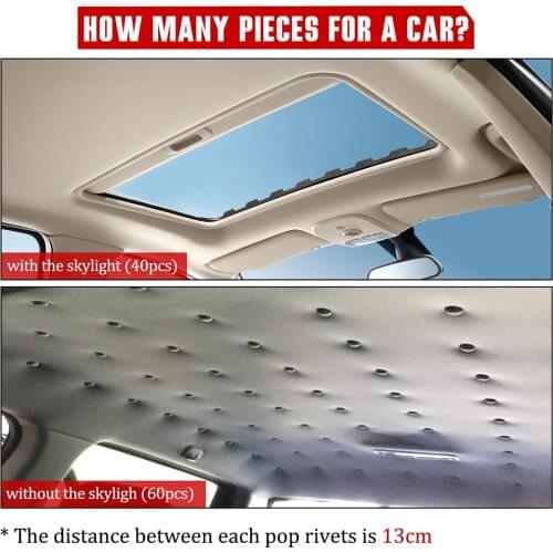 60Pcs 1 Set Car Roof Repair Rivets Sagging Headliner Fix Pins Snap Rivet Car Roof Snap Rivet Fixator For Car Roof Interior