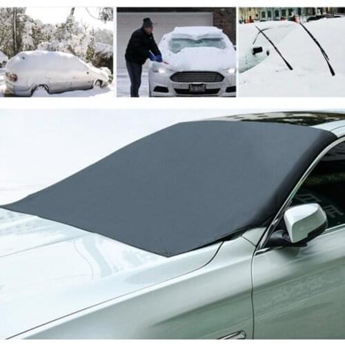 Black Front Windshield Snow Cover, 210x125cm Car Windshield Shade, for Car Truck and SUV, Winter Protector Cover