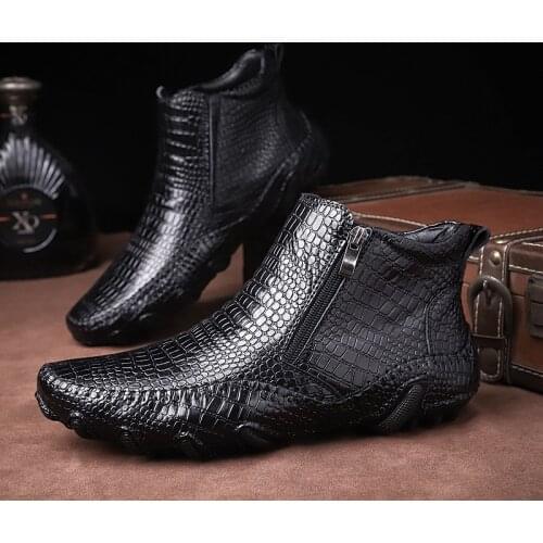 EMOSEWA 2020 New Autumn Winter Fashion Men Boots Vintage Style Casual Men Shoes High-Cut Lace-Up Men Warm Boots Plus Size 38-47