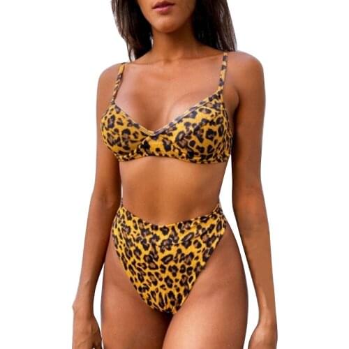 2021 Sexy Bikinis Push Up Bikini Padded Bra Straps High Waist Swimsuit Female Swimwear Women Biquini Hot Sale