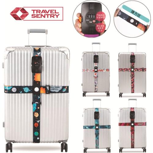 3 digit password customs lock Luggage Cross belt adjustable Travel Suitcase band Luggage Suitcase rope Straps travel accessorie