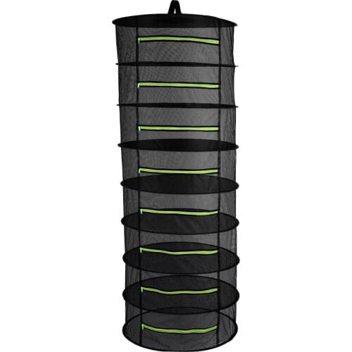 6/8 Layers Hanging Basket With Zipper Folding Dry Rack Herb Drying Net Dryer Bag Mesh For Herbs Flowers Buds Plants