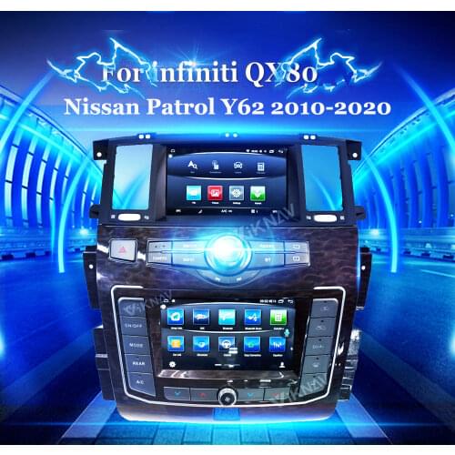 Dual Screen Car Radio Auto Streo DVD Player For infiniti QX80 Nissan Patrol Y62 2010-2020 Car Stereo GPS Navigation