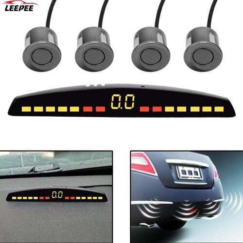 Car LED Parking Sensor Auto Car Detector Universal Parktronic Reverse Backup Radar Monitor System With 4 Sensors