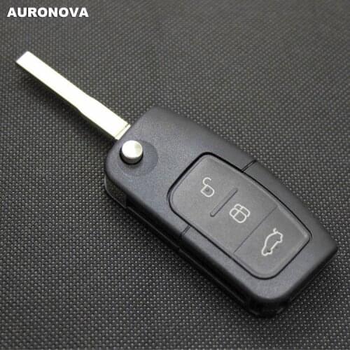 AURONOVA New Flip Folding Key Shell for Ford Focus HU101 Blade 3 Buttons Replace Car Key Case Original Type