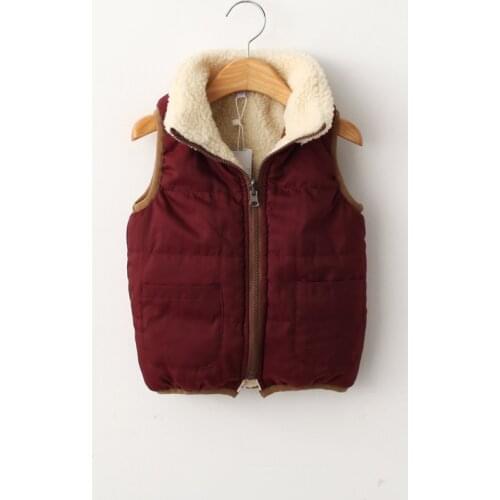 Baby Girls Winter Lambs Vests Warm Thicken Kids Clothes Sleeveless Coat Children Waistcoats (can wear it two sides)