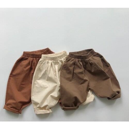 Kids Pants New Autumn Boys Casual Loose Trousers Cotton Children Pure Color Baby Girls Pockets Harem Pants Clothes for Teens