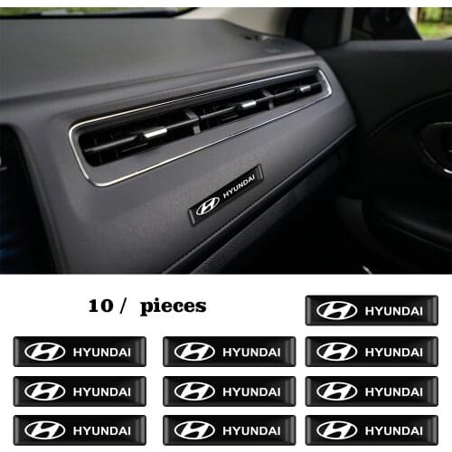 10PCS Epoxy 3D Badge Car Sticker Car Emblem Decal Decorating For Hyundai i10 i30 i20 Sonata Accent Tucson Elantra Accessories