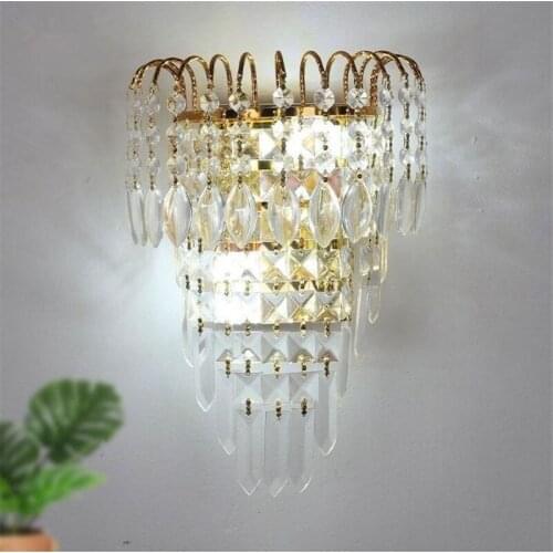 Crystal wall lamp bedroom wall lamp living room wall lamp luxury