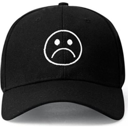 Sad Boys Adjustable Hat crying face Baseball cap Hip hop Headwear Black Harajuku Skateboard Hats Curve Brimmed golf Caps