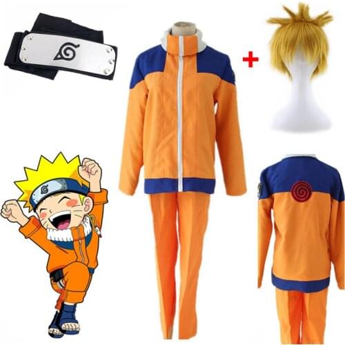 2pcs Anime Uzumaki Shippuden Cosplay Costumes clothes Adult Halloween Costumes Ninja Uniform Jacket+Pants Free Shipping