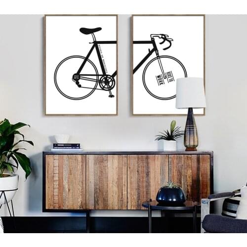 Bicycle Creative Decorative Canvas Painting Northern Nordic Modern Minimalist Hanging Painting Canvas Posters and Prints Nursery