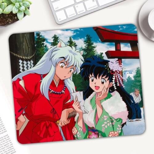 Inuyasha Small Size Hot Sell Mouse Pad Anti-slip Natural Rubber Art Gamer Anime Office Decoration Carpet Keyboard Pad Skipoem