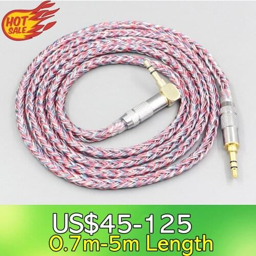LN007598 16 Core Silver OCC Mixed Braided Cable For Fostex T50RP Mk3 T40RP Mk2 T20RP Mk2 Dekoni Audio Blue Earphone Headphone