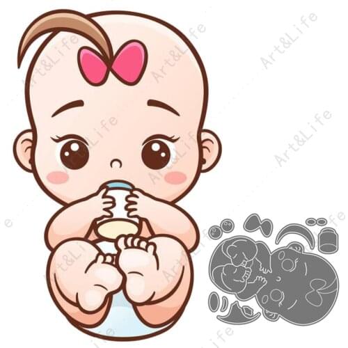 Cute Lovely Baby Hot New Metal Cutting Dies Stencils for Making Scrapbooking Papper Card Album Birthday Card Embossing Cut Die