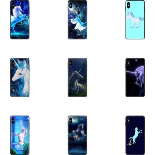 Cute Blue Unicorn Enjoy For Redmi Note 4 5 5A 6 7 8 8T 9 9S Pro Max Black Soft TPU New Style Unique