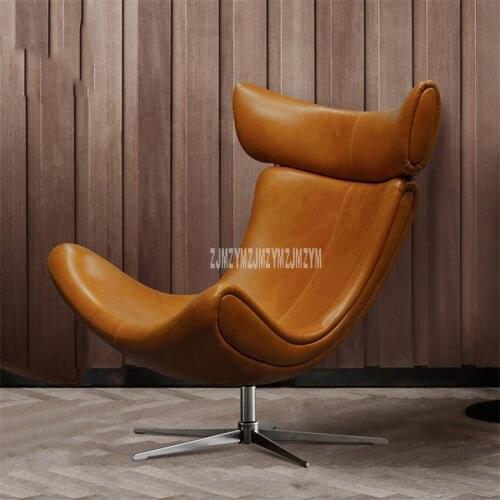 Fashion Nordic Balcony Adult Lazy Lounge Chair Leather Lazy Chair Creative Modern Simple Household Leisure Single Sofa Chair