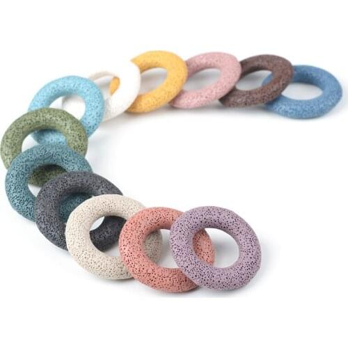 Natural Volcanic Rock Pendant Volcanic Rock Handmade Generous Pop Round Pendant For DIY Necklace Bracelet Jewelry Accessories