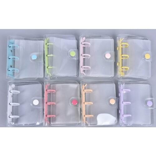 Creative Cute Transparent 3 ring Mini Loose-leaf Hand Book Student Portable Notebook ring binder Kawaii School Supplies