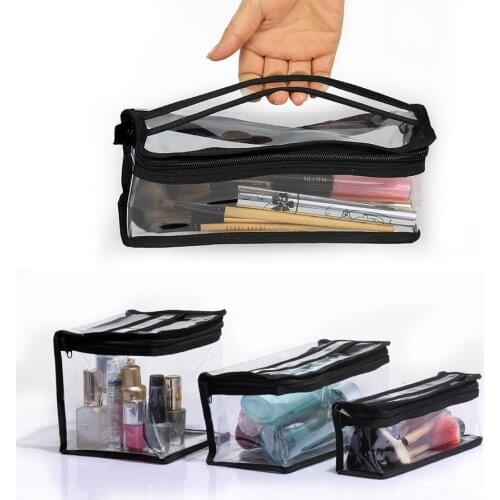 Strong transparent PVC Toiletry Wash Storage Makeup Cosmetic travel PVC Waterproof Pouch Bag with handle