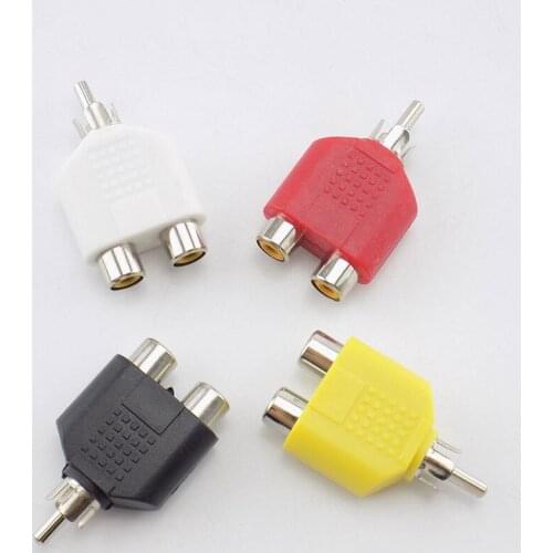 4pcs RCA Jack Plug Y Splitter Male to 2 Female AV Audio Video Plug Converter Adapter for CCTV Camera Audio Security System W17