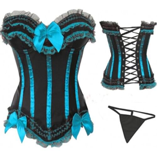 Pink Red Blue Sexy Corset with Zipper Vintage Style Overbust Corsets and Bustiers Floral Lace Up Corset Top Lingerie Plus Size