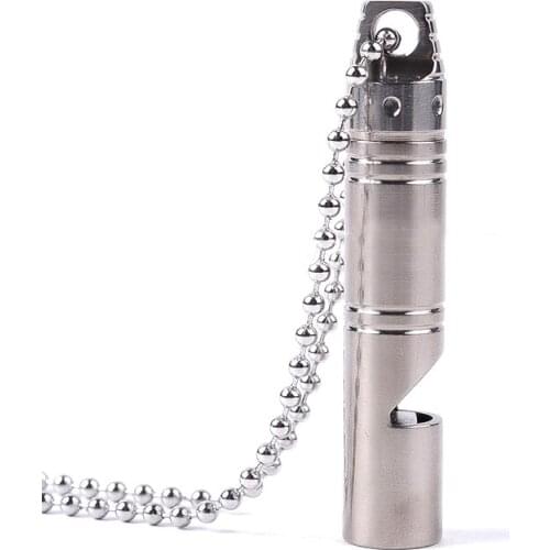 H968 Outdoor camping titanium TC4 survival whistle high-purity titanium metal whistle EDC rescue whistle