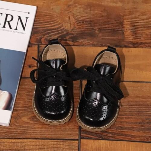 Dolakids New Spring and Autumn Childrens Leather Shoes Boys and Girls Single Shoes Soft Baby Dress Shoes