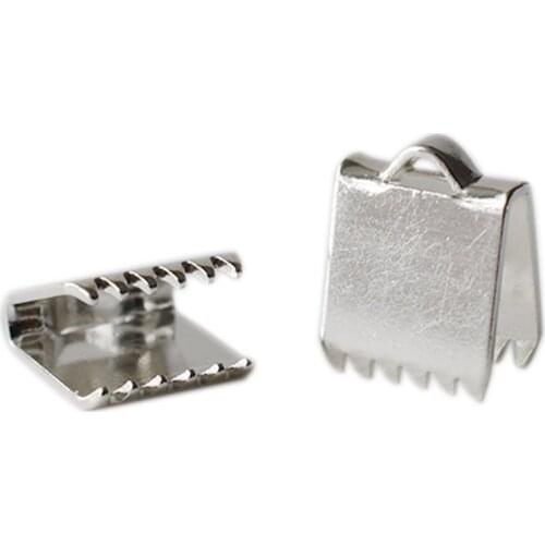 Solid 925 Sterling Silver Ribbon Cord End Clamps Foldover Clasps, jewelry DIY silver findings/components