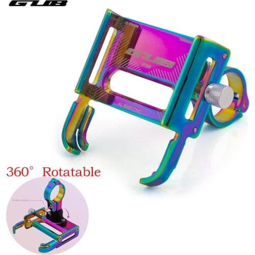 GUB Bicycle Phone Holder 360° Rotatable Aluminum Bike Mount For 4-7 Inch Smartphone Non-Slip Motorcycle Handlebar Phone Stand