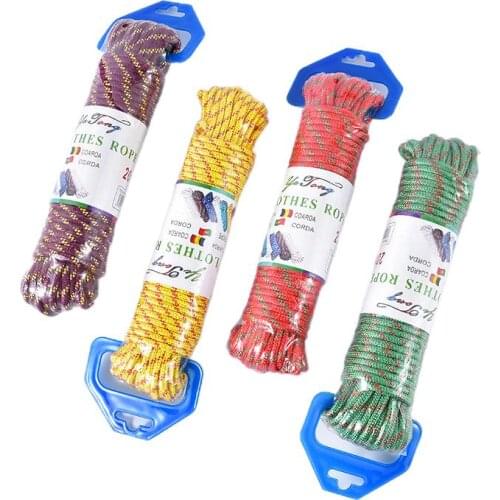 20m High Density Paracord Rope Tent Wind Rope Outdoor Camping Rope Clothesline Keychain Lanyard Color by random