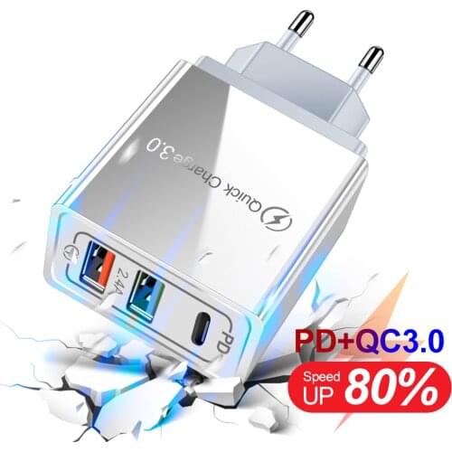 Cargador USB de carga rápida 3,0 PD tipo C, para iPhone 12 Pro Max Samsung Xiaomi Huawei Tablet QC 3,0