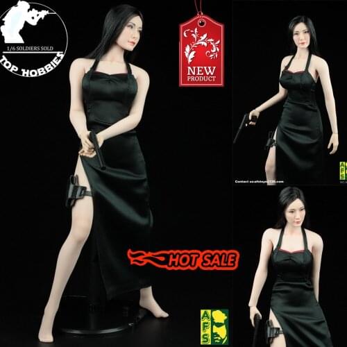 1/6 Scale Female Killer Cheongsam Suit Black A003A Black Ada Wong ADA Dress Skirt For 12" Body Action Figure Anime