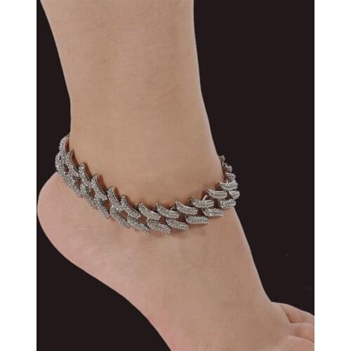 1 Pc Hip Hop Gold Color Thorns Cuban chain Anklets For Women Beach Foot Jewelry Leg Chain Ankle Bracelets Women Accessories