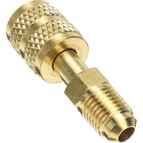 1pc Brass R410a Adapter Connectors 1/4" Male to 5/16" SAE Female Charging Hose to Vacuum Pump for Air Conditioners Mayitr