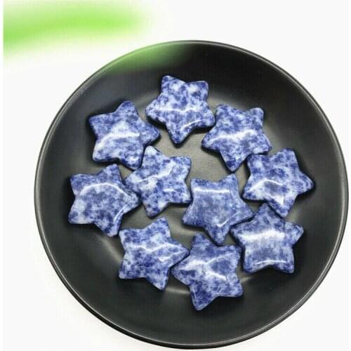 1PC Natural Blue Dot Jasper Star Shaped Crystal Gemstone Healing Stones Decor Crafts Natural Stones and Minerals