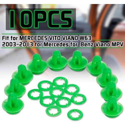 10pcs Green Auto Fasteners Car Door Card Trim Panel Clips Rear Tailgate Interior Accessories for Mercedes /Benz VITO VIANO W639
