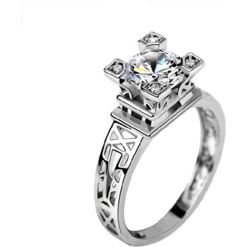 2016 wedding ring new design wholesale vintage lady jewelry aaaa cz zircon silver plated ring hot Distribution