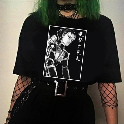 2021 Unisex Attack Giant T-shirt Anime Eren Yeager printed short-sleeved casual mens Harajuku T-shirt T-shirt top