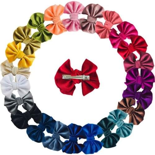 23Pcs/Pairs New Fashion Children Velvet Bow Hair Clip Girls Boutique Hair Accessories Gift 4 inch Bowknot Hairpin